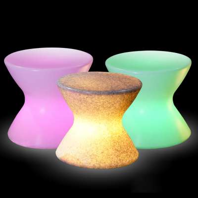 LED Bar Plastic Furniture Colorful Changing Outdoor Seat LED round stools