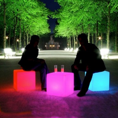 illuminated led night club bar colorful glowing light up cube light furniture chair