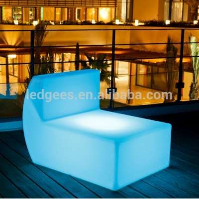 PE material plastic waterproof modern light up sofa with led