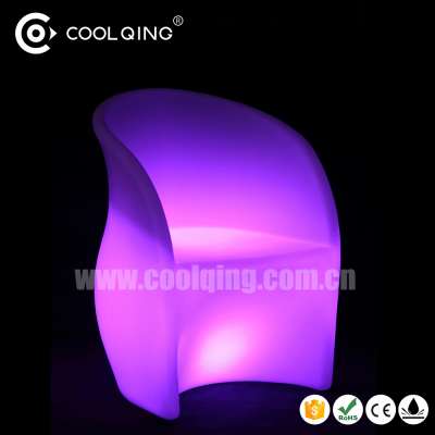 Illuminated Outdoor Furniture Rechargeable Colorful Plastic Shell LED Garden Chair