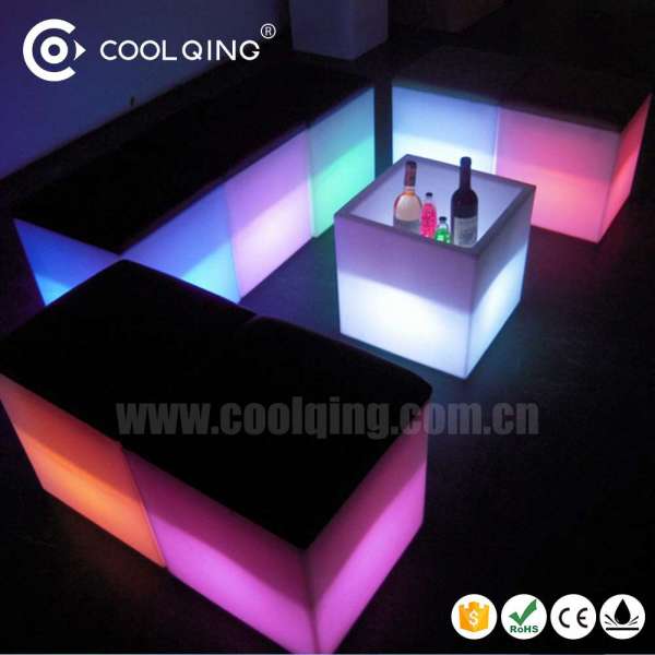 Popular rental LED Bar furniture small furnishing LED cube bar stool