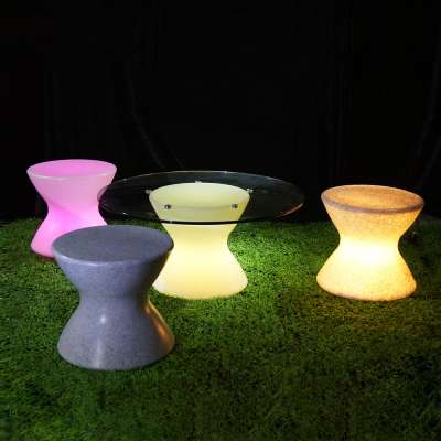 Glowing drum shape Bar Furniture Outdoor Waterproof glowing LED Chair