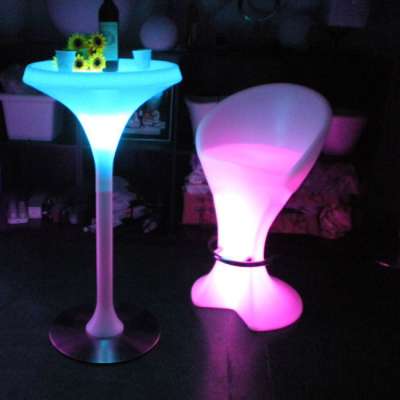 Hot sales night club LED bar chair lighting plastic LED chair