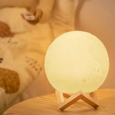 Imitate 3D printed portable night light ball rechargeable remote control USB charge table lamp Blueteeth speaker with LED light